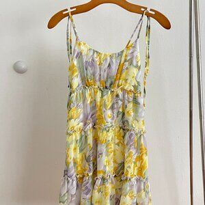 SHEIN SHORT FLORAL FLOWY SUMMER TIERED DRESS XS
